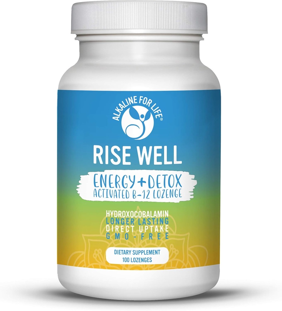 Rise Well Vitamin B12 - Vegan B12 - B12 비타민 및 에너지 보조제 - 빠른 행동 B12 하위 언어 2000 mcg B 12 비타민의 메틸 코발라민 B12