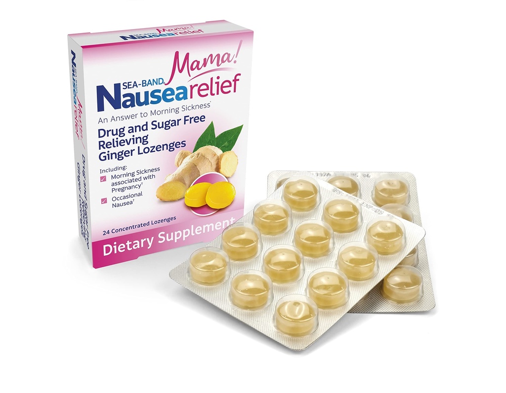 Sea-Band Ginger Mama Lozenges, 약 및 Sugar Free, 모션 슬픔과 Nausea Relief *