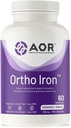 AOR, Ortho Iron, Iron Absorption & Gastric tolerability, 건강한 붉은 혈액 세포 형성, 식이 보충, 채식, 60 서빙 (60 캡슐).