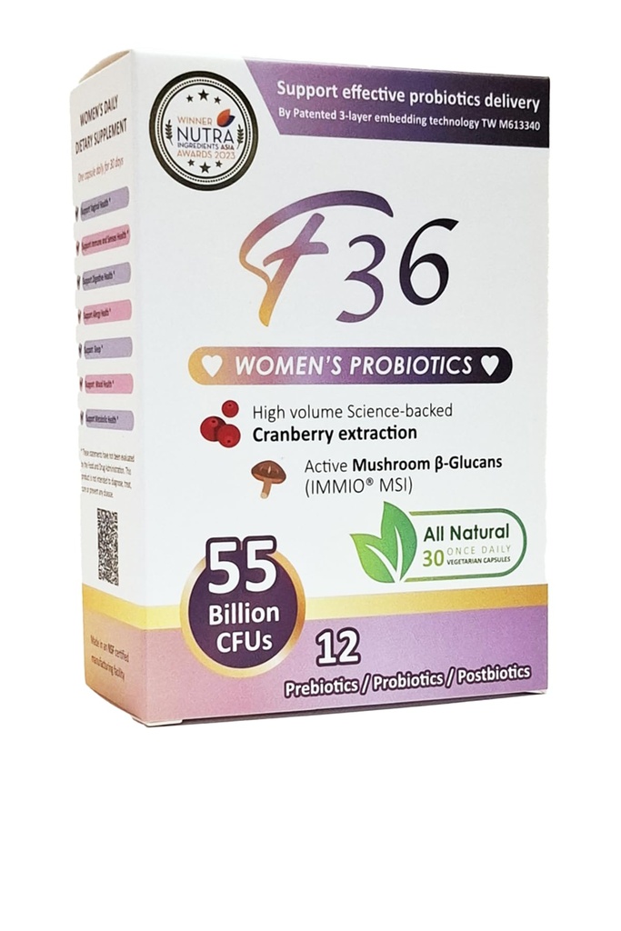 여성을위한 프로 바이오 틱스 55 억 CFU - 질 & 소화 건강, 면역 지원, 수면 & PH 균형 - Cranberry, β-Glucan, Prebiotics & Postbiotics - 한 번 매일 캡슐 - 30 캡슐 팩