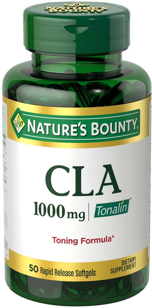 자연의 Bounty Tonalin 알약과 규정식 보충교재, 다이어트 및 몸 지원, 1000 mg, 50 급속한 방출 Softgels