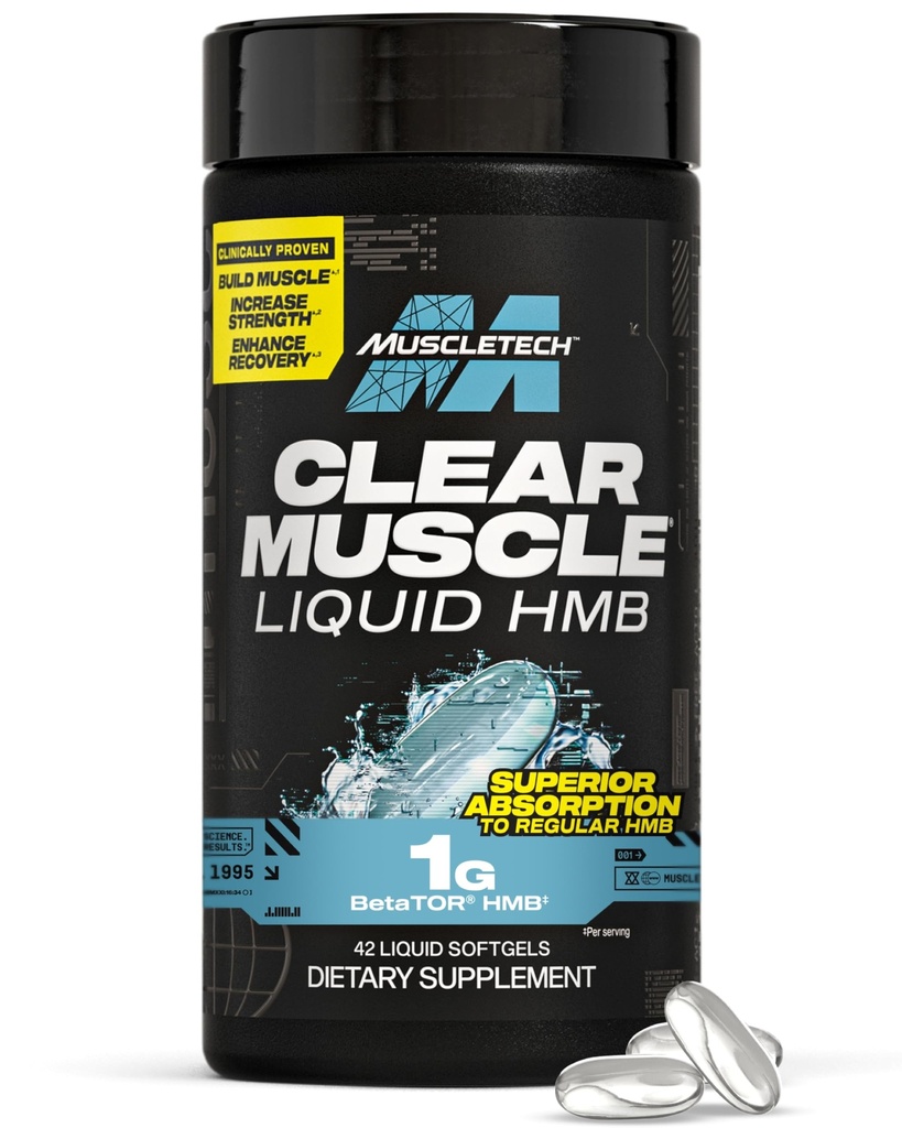 Muscletech HMB는 1000mg의 명확한 근육 (42 액체 Softgels)를 보충합니다 - Lean 근육 & 회복 HMB를 위한 가장 높은 급료 HMB 자유로운 산성 근육 보충교재 도움 Decrease 근육 고장 - 포장 May Vary