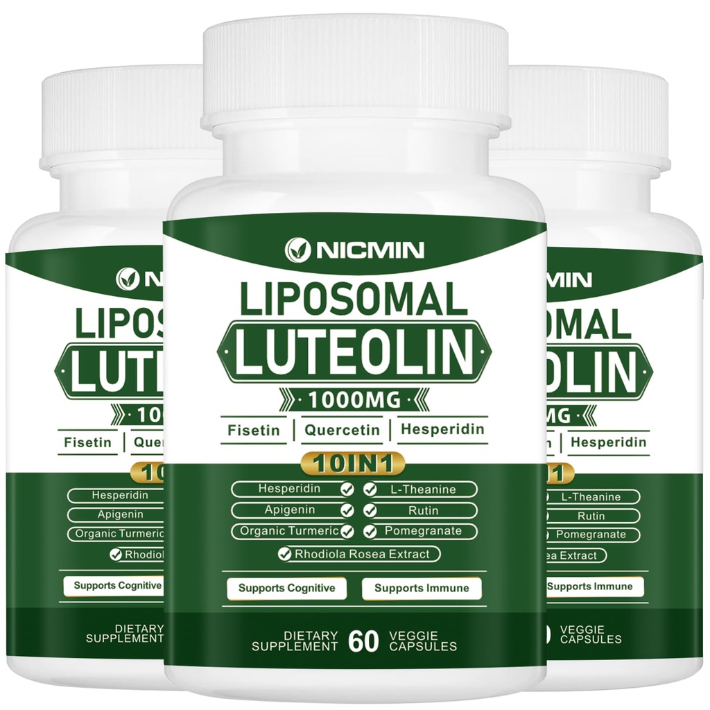 1000MG Liposomal Luteolin, 최대 흡수, 유력한 Luteolin 보충교재 180 캡슐