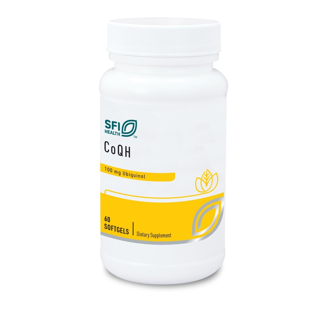 Klaire Labs SFI 건강 CoQH - Hypoallergenic 100 밀리그램 감소된 Coenzyme Q10 Ubiquinol Solubilized로 Mitochondrial 지원 (60 Softgels)를 위한 D-Limonene 기름에서
