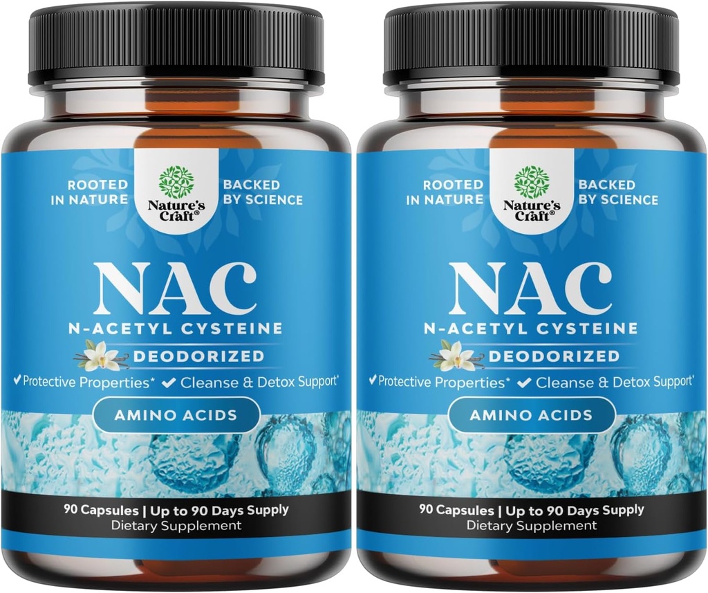 NAC 보충 N-Acetyl Cysteine 600mg - Vegan 높은 흡수 NAC 600 mg 캡슐 - 빙수 Cleanse Detox & Repair Plus Lung 건강 및 면역 지원을위한 글루타티온 Precursor (180 인분)