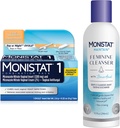 여성을 위한 Monistat 1 일 효모 감염 처리, 1 Miconazole Ovule 삽입 & 외부 Monistat 반대로 Itch 크림 뭉치 + 10 fl oz 붕산 Feminine Cleanser