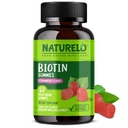 NATURELO Biotin Gummies - 건강한 머리, 피부 및 손톱 지원 - 높은 효능 2500 mcg - 비 GMO, 글루텐 무료 - 60 Gummies