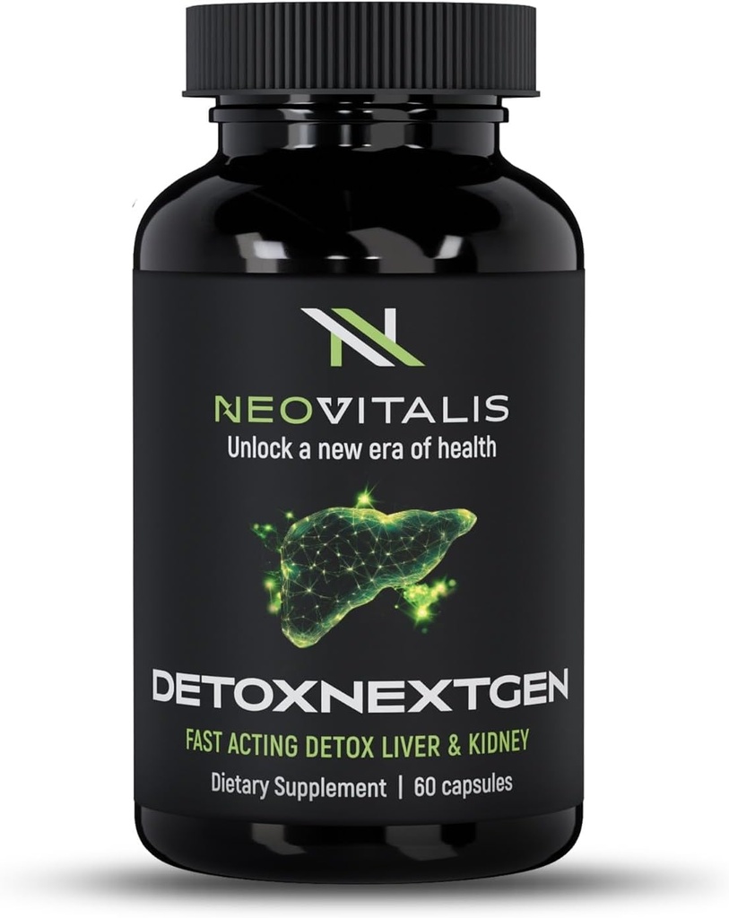 DetoxNextGen Advanced Fast-Acting Detox Liver & Kidney Support Supplement with Milk Thistle & Dandelion Root - Natural Cleansing & Toxin 제거 규정식 보충교재 | 60 캡슐