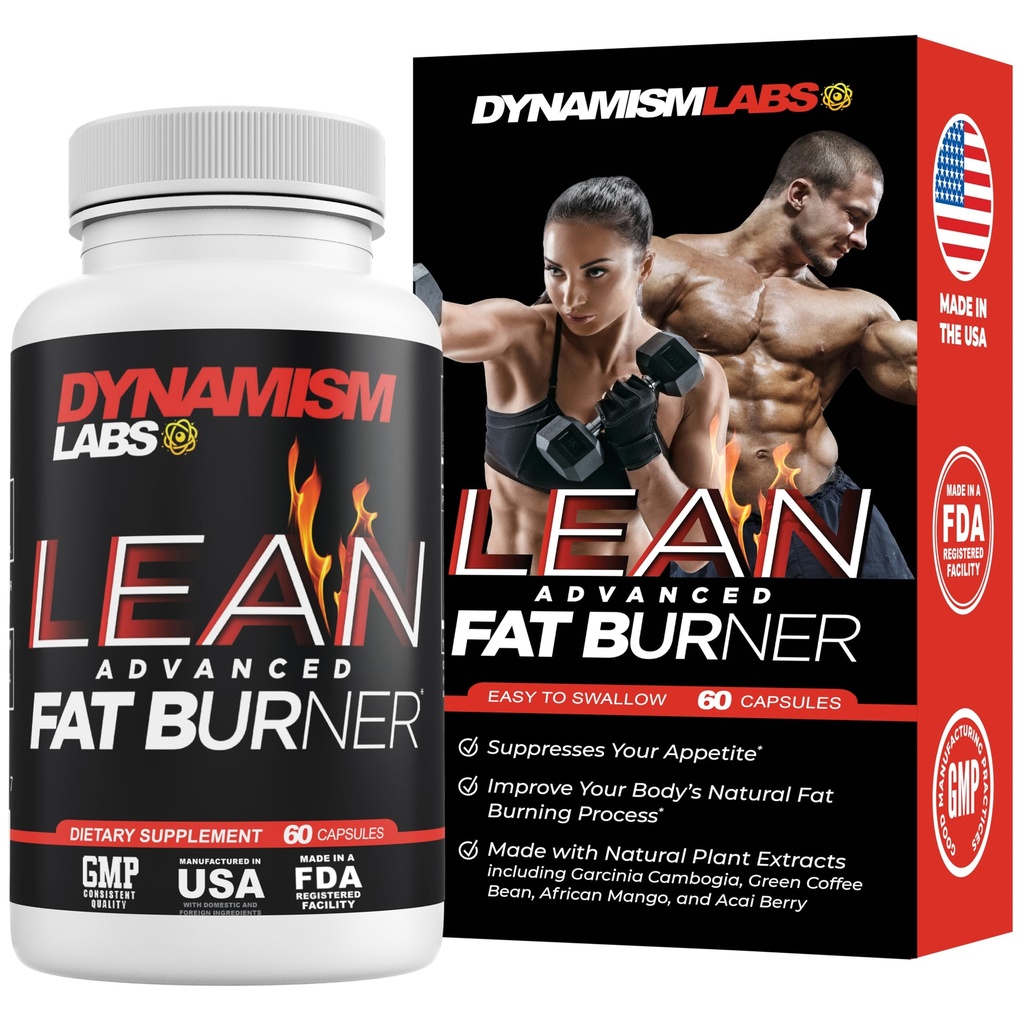 Dynamism Labs Lean Advanced Fat 버너 | Garcinia Cambogia Extract, 녹차 추출물, 라즈베리 케톤 | 미국에서 제작 (60 정제)