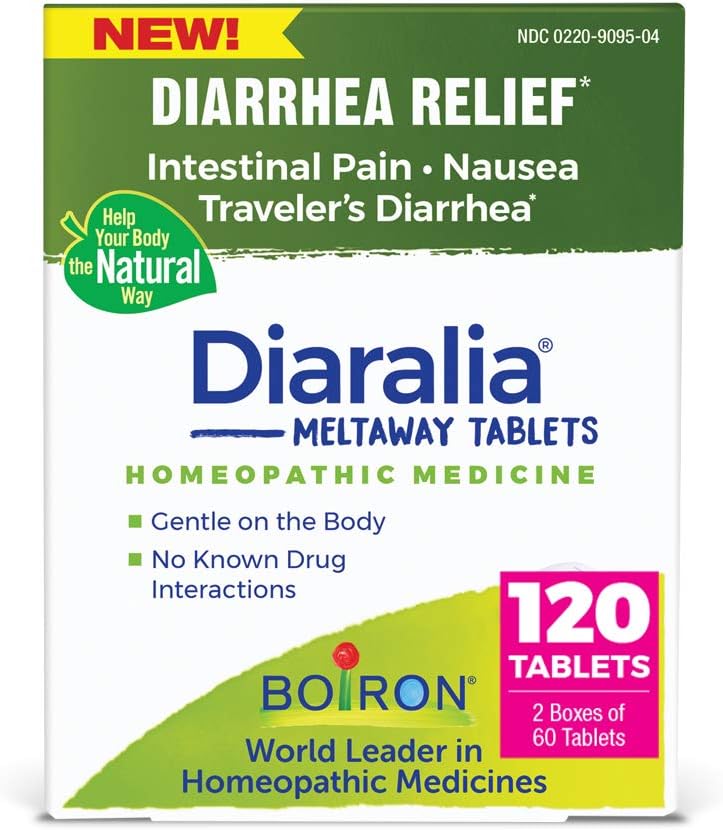 붕소 Diaralia는 설사 구호, 가스, 붕산염, Intestinal 고통 및 Travler의 설사 - 120 조사 (2 팩 60)