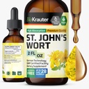 BIO 크루터 St John 's Wort Tincture - Mood 지원을위한 Hypericum Perforatum 액체 추출물 - 높은 흡수 - Vegan Drops 2 Fl.Oz.