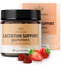 HERBAMA Lactation Support Gummies - 어머니의 Breast Milkflow 지원을위한 초본 혼합 - 여성을위한 비 GMO Breastfeeding 보충 - 60 Pectin 기반 Strawberry-Flavored Chews