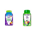 Vitafusion Fiber Well + Probiotics Gummies for Adults, 60 Count Vitamin D3 Gummy Vitamin, Peach, BlackBerry 및 Strawberry 맛, 50 mcg 비타민 D, 150 카운트