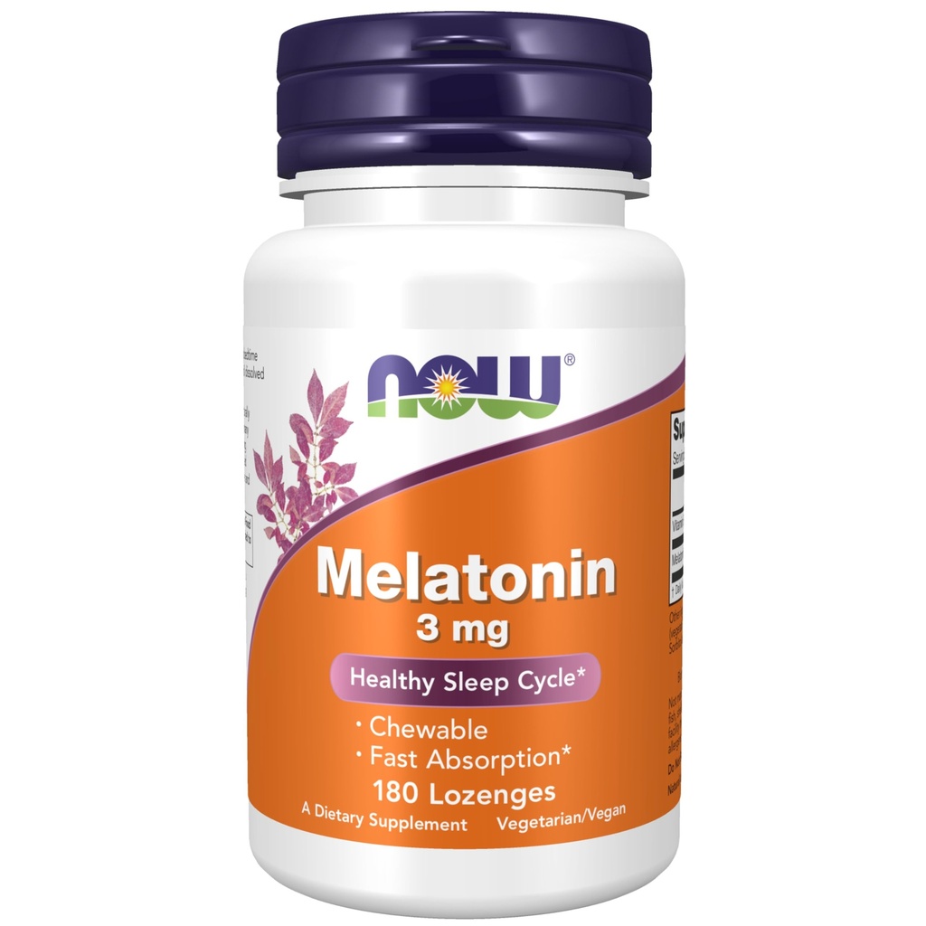 지금 식품 보충제, Melatonin 3 mg, 무료 Radical Scavenger *, 건강한 수면주기 *, 180 Chewable Lozenges