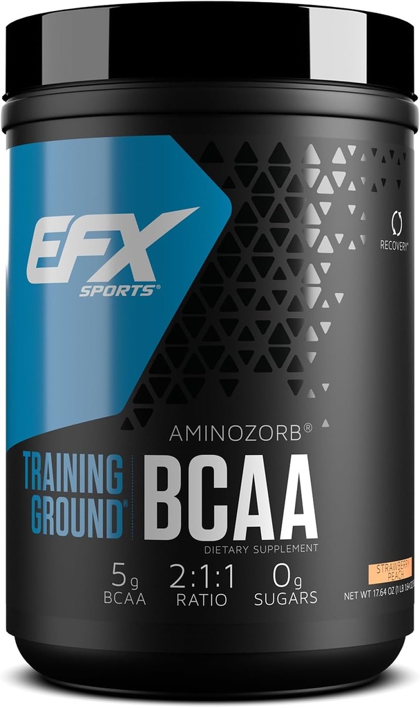 EFX 스포츠 훈련 지상 BCAA | 완전히 안정, 높게 수용성 아미노산 보충교재 | 전, Intra, 또는 포스트 운동 | 설탕 무료 | 500 그램 (딸기 복숭아)
