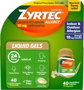 Zyrtec 24 시간 알레르기 완화 액체 젤, Cetirizine HCl Allergy 약을 가진 항히스타민 캡슐 Runny Nose, Sneezing, Itchy Eyes & More, 40 조사