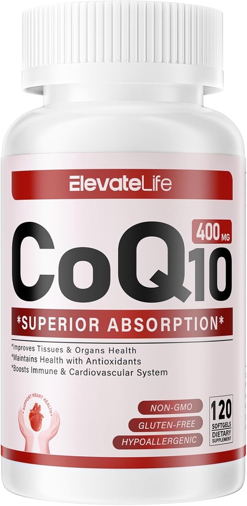 PQQ, BioPerine & Omega-3, Coenzyme Q10 (Ubiquinone)를 가진 CoQ10-400mg-Softgels 높은 흡수, 강력한 산화 방지제, 지원 심장 & 에너지 생산, 120의 서빙
