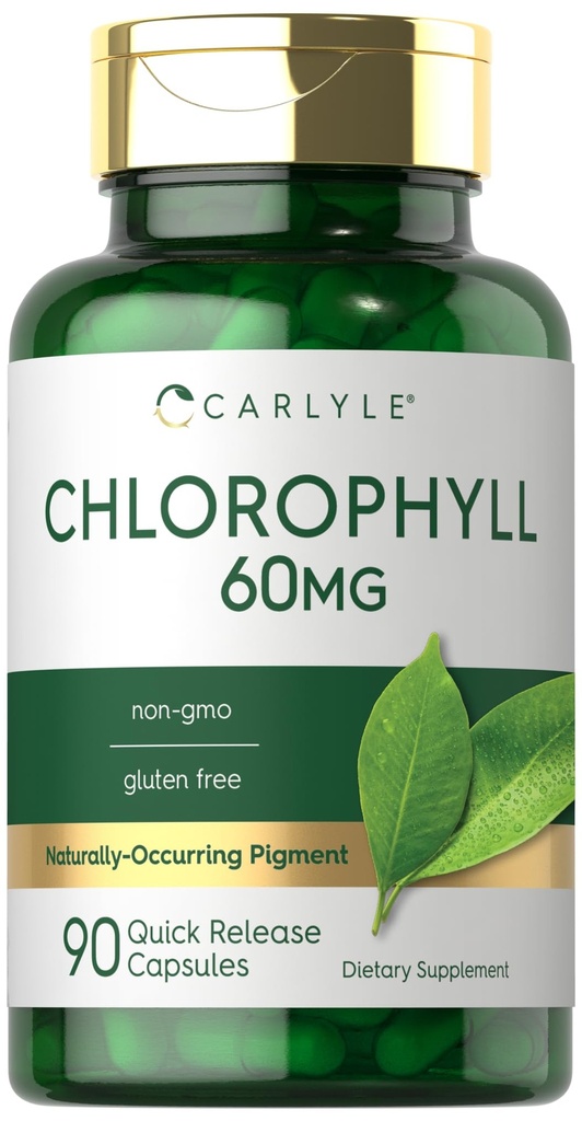 Carlyle Chlorophyll 알약 | 90 캡슐 | 천연 Occurring 안료 | Chlorophyll Concentrate 보충교재 | Non-GMO, 글루텐 Free Complex