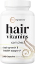 여성 및 남성, 240 캡슐에 대 한 마이크로 성분 머리 성장 비타민 | 14-in-1 Formula with Biotin, Collagen, Keratin, Saw Palmetto & More | 더 두꺼운, Fuller, Nourishes Thinning & Loss Hair Support