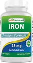 최고의 자연 철 보충 (철 Bisglycinate) - 25mg - 180 정제 - Stomach의 Gentle - 비 변형
