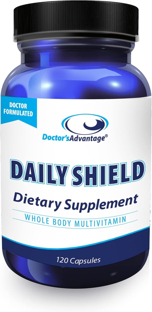 Green Tea Extract & Bilberry가있는 의사의 이점 Daily Shield Multivitamin | 120 비 GMO 캡슐 산화 방지제 보충 무료 방사선 손상 및 지원 면역 체계