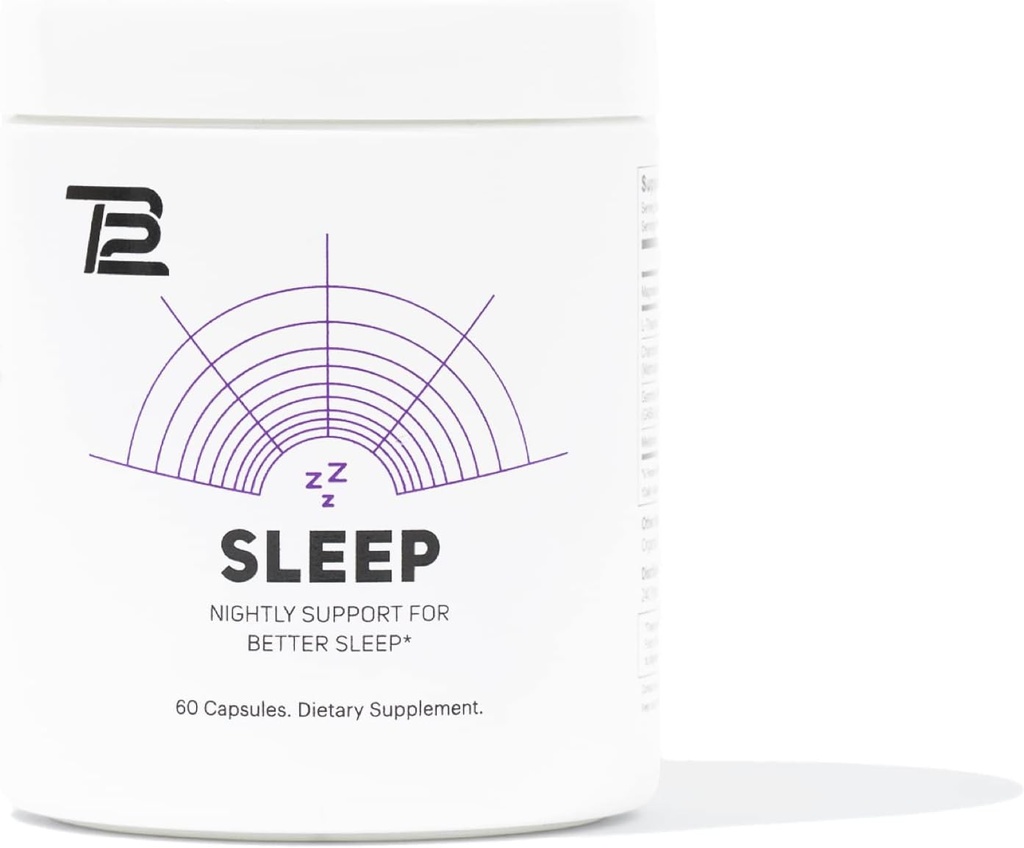 TB12 수면 - Magnesium, L-Theanine, Chamomile, GABA 및 Melatonin과 함께 수면 보충, 휴식 촉진, 수면 질을 향상시킵니다. 스트레스와 무드의 밤 지원
