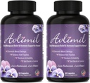 Avlimil® 호르몬 균형 & Menopause | Mood Swings, Hot Flashes, Night 땀 및 Irritability의 완화 - Isoflavones, Black Cohosh, Raspberry, Valerian, Sage, Red Clover, Lemon Balm - 2 개월