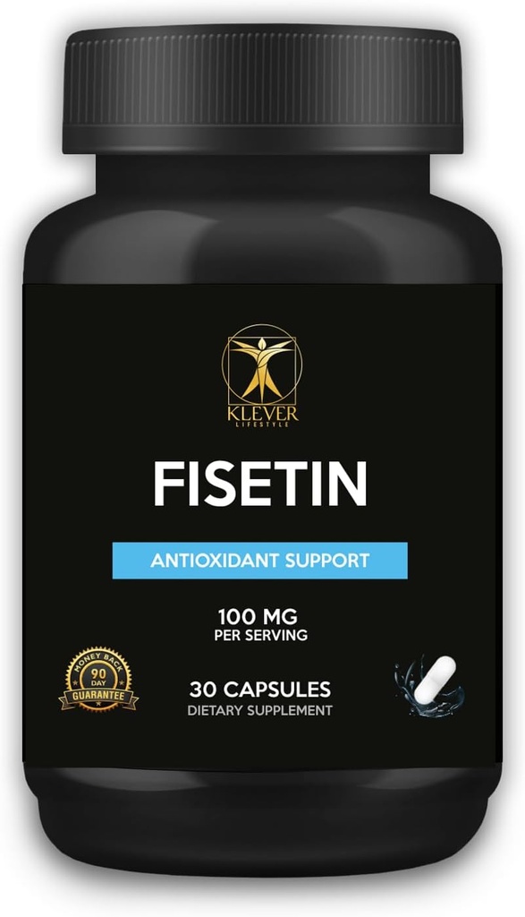 Klever Lifestyle | Fisetin | Bioflavonoid | 항산화 보충교재, 노화 방지 효력, 피부 건강, 대사 이익 | 30의 캡슐 | 100mg