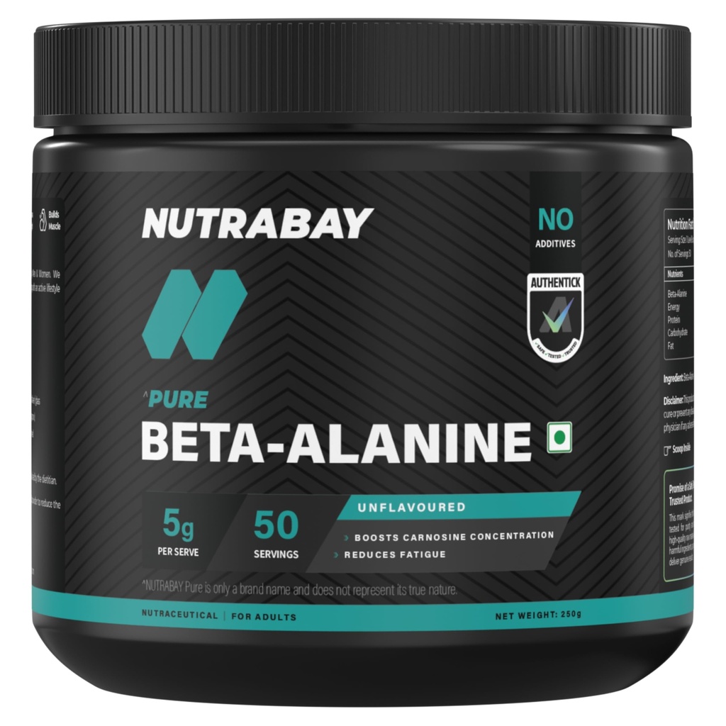 Nutrabay 순수한 100% 베타 알라닌 - 불화, 250g