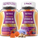 Psyllium Husk, 7G (Soluble + Insoluble)를 가진 성인을 위한 섬유 Gummies Inulin, FOS, Guar Gum, 매일 소화성 건강을 위한 Multivitamins를 가진 매일 Prebiotic 섬유, 2의 포장