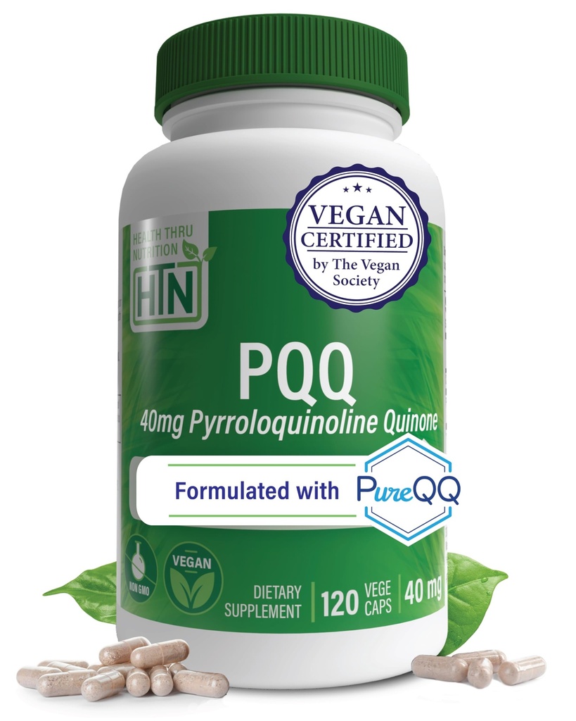 건강 스루 영양 PQQ 40mg 120 서빙 Pyrroloquinoline Quinone 으로 PureQ | 미토콘드 생식기 | 인증 비건 | 비 GMO 글루텐 소이 무료 캡슐| 클린 라벨 PQQQ 관련 상품