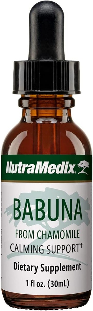 NutraMedix Babuna Calm Drops - 최적의 휴식 및 휴식 지원을위한 Chamomile 추출물 - Calming Supplement는 차 또는 음료 (1oz / 30ml)를 위해 물과 혼합 할 수 있습니다.