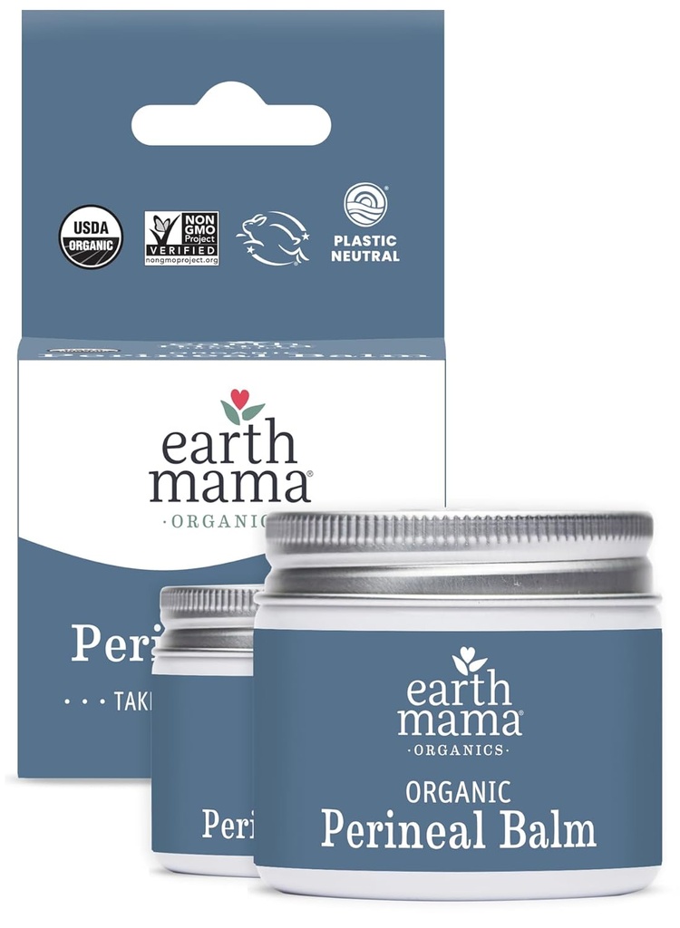 Earth Mama Organic Perineal Balm | Witch Hazel & Calendula, Feminine Care Essentials, No Benzocaine 또는 Butane, 2-Oz (2-Pack)와 Pregnancy 및 Postpartum Relief에 대한 Naturally Cooling Herbal Salve