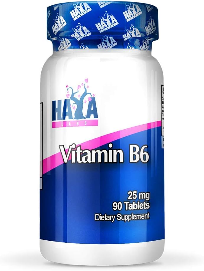 HAYA LABS 비타민 B6/25mg./90의 탭. 에너지 및 건강한 면역 체계, 에너지 & 성과 지원, 탄수화물의 대사