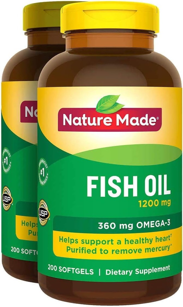 2 x 200Pk 성격은 물고기 기름 1200 mg Softgels Omega 3를 만들었습니다