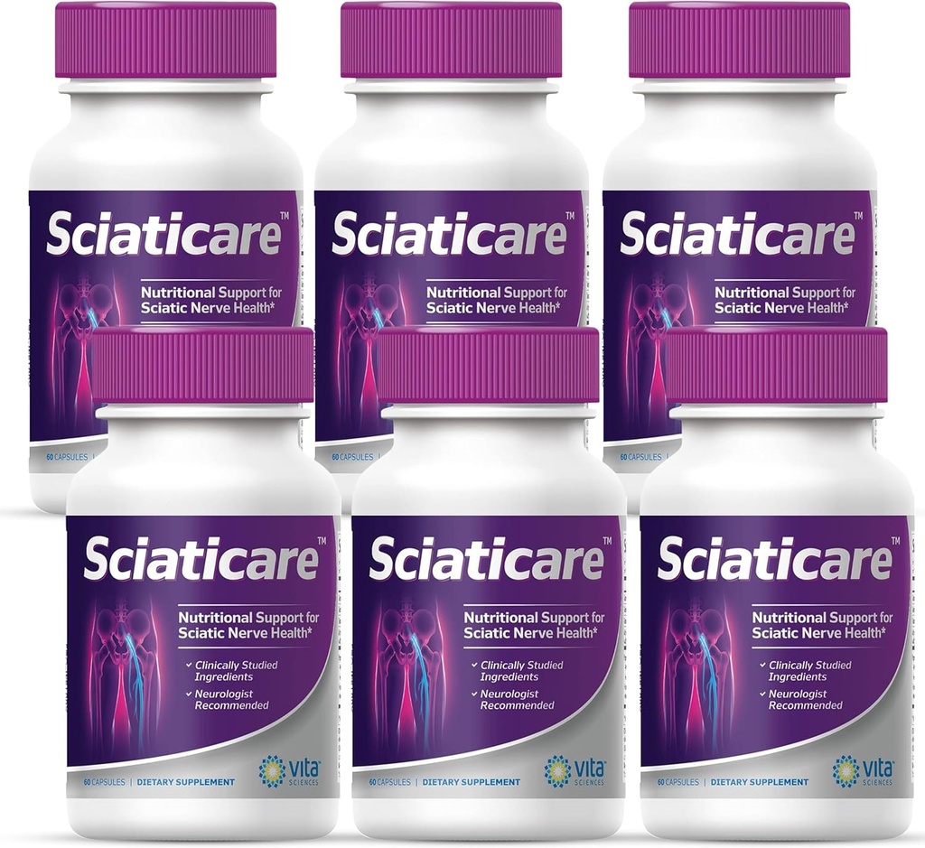 자연적인 R-ALA 모양 40X 힘을 가진 비타 과학 Sciaticare Nerve Soothing 보충교재 비타민, 합성 알파 Lipoic 산 (ALA) - 더 낮은 Lumbar Sciatic, Hip, Thigh, 다리, 발