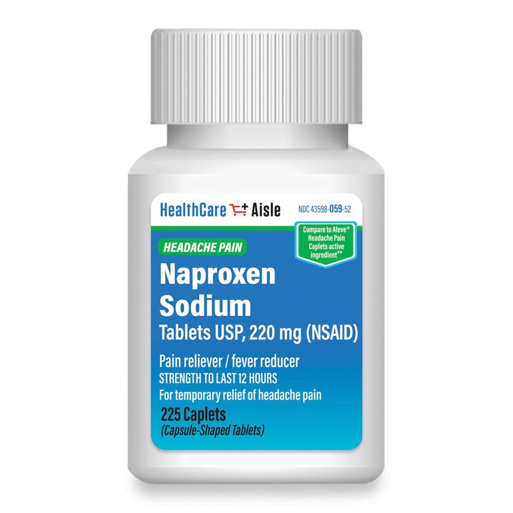 HealthCareAisle Naproxen 나트륨, 220 mg - 225의 모자 - 두통 고통 Reliever, 기복의 12 시간까지
