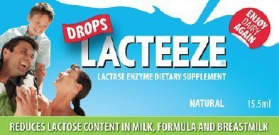 Lactase 효소 Lacteeze는 젤다 과학에 의해 15.5 ml 액체를 떨어뜨립니다