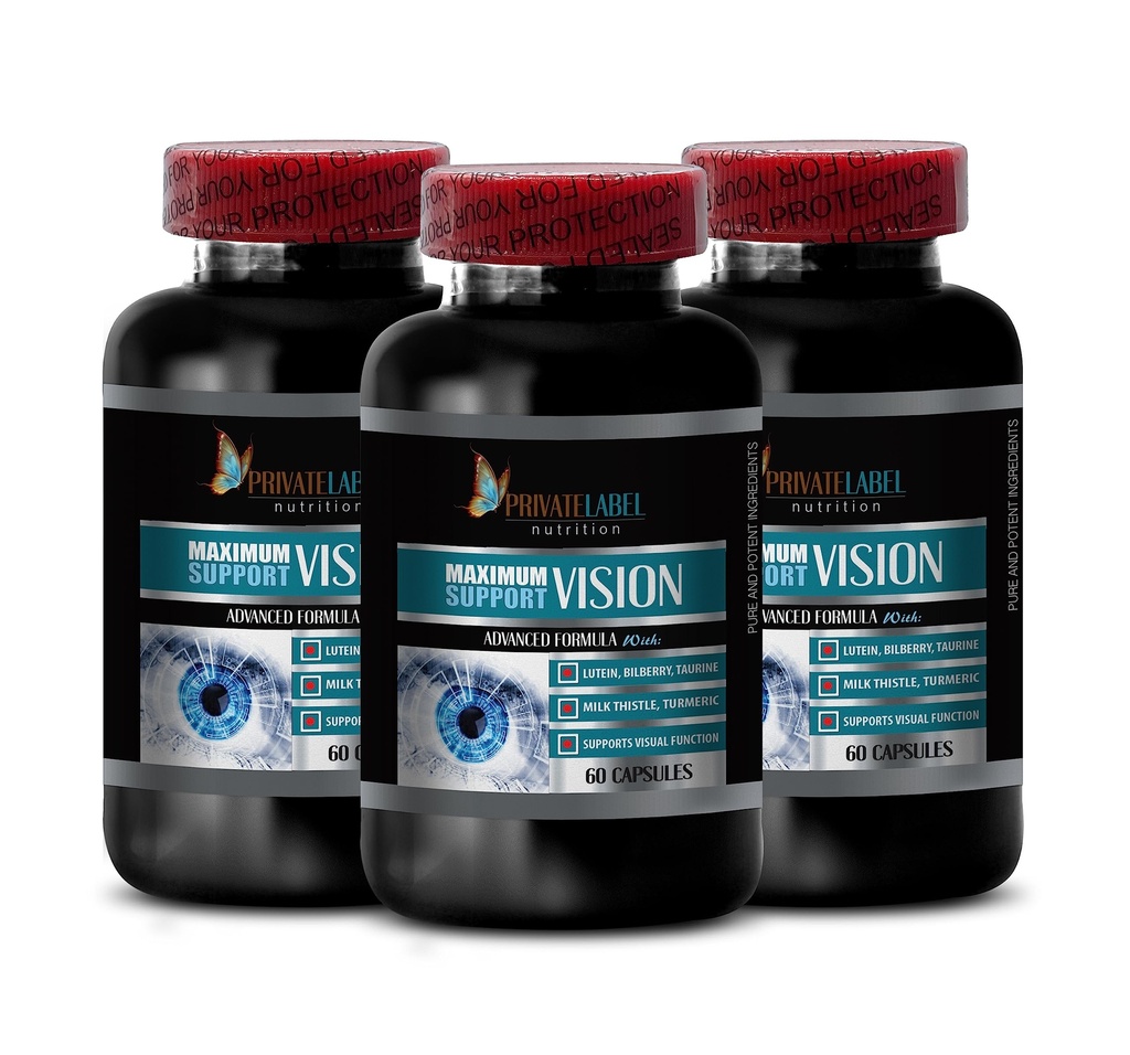 포도 씨앗 추출물 유기 - ADVANCED VISION FORMULA - taurine 아미노산, Vision, Lutein 및 Zeaxanthin, 50, 우유 이틀 유기 - 3 병 180Caps