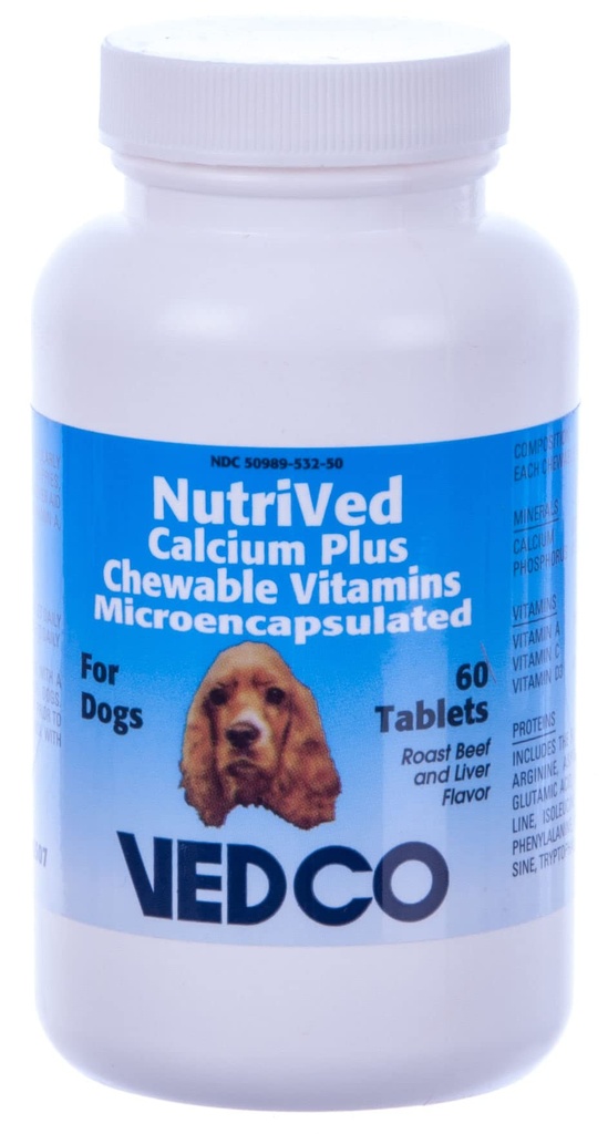 개를위한 NutriVed 칼슘 플러스 Chewable 비타민 - 60 정제