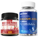 Berberine 보충교재 1500mg + Liposomal 칼슘 AKG 보충교재 1500mg