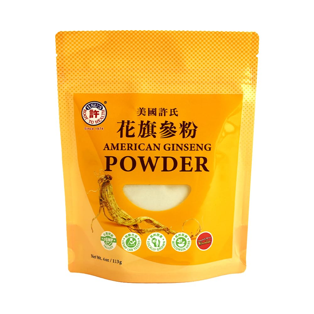 Hsu's SKU 1174 | American Ginseng Powder | 마라톤 카운티, 위스콘신에서 재배한 인삼 |  4花花 | 4oz Bag, 西oz