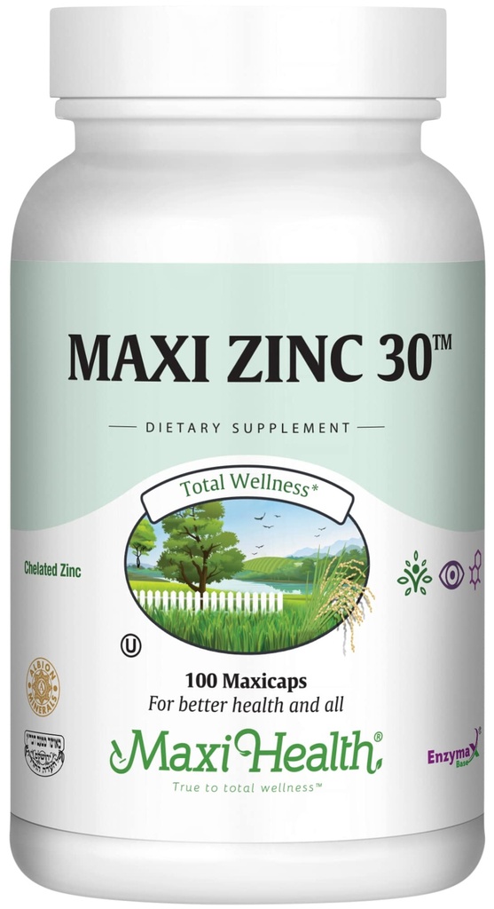 아연 보충제 - Enzymax와 아연 30 mg - 가장 높은 효능 면역 지원 - 킬레이트 아연 글리세라이드 캡슐 - 성인 아연 비타민 - Kosher - 100 카운트