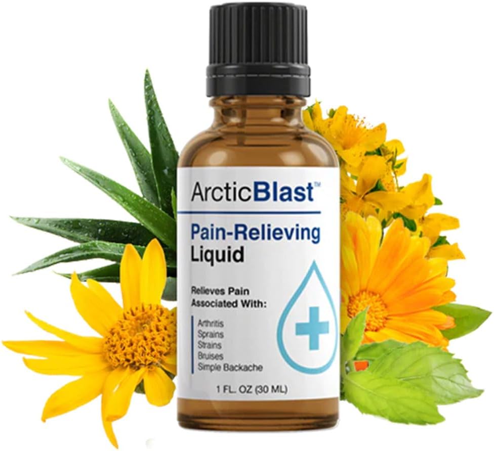 N Labs Arctic Blast Premium Topical Pain Relief Drops - 빠른 흡수 DMSO, Menthol & Camphor, 무릎, 어깨, 관절 및 근육 통증 - 냉각 Rub 공식 - 미국에서 만든 - 1 fl oz