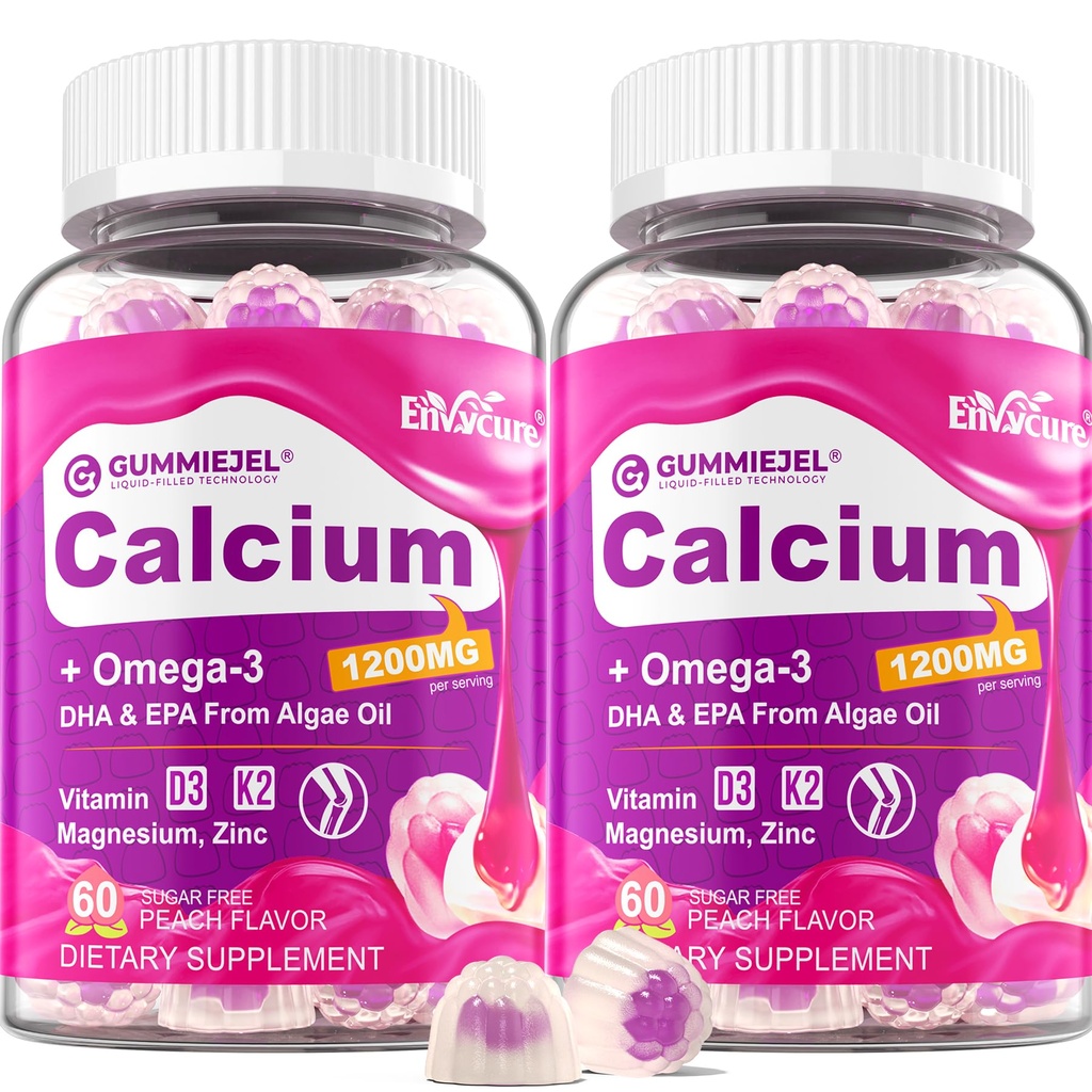 설탕 자유로운 칼슘 구연산염 Gummies 1000mg w/Vitamin D3 K2, 마그네슘, 아연, 보론, 만화, 뼈를 위한 구리, 근육 & 면역성이는, 여성 & 남자를 위한 궁극적인 흡수 칼슘 보충교재 - 채식주의자, 120 Cts