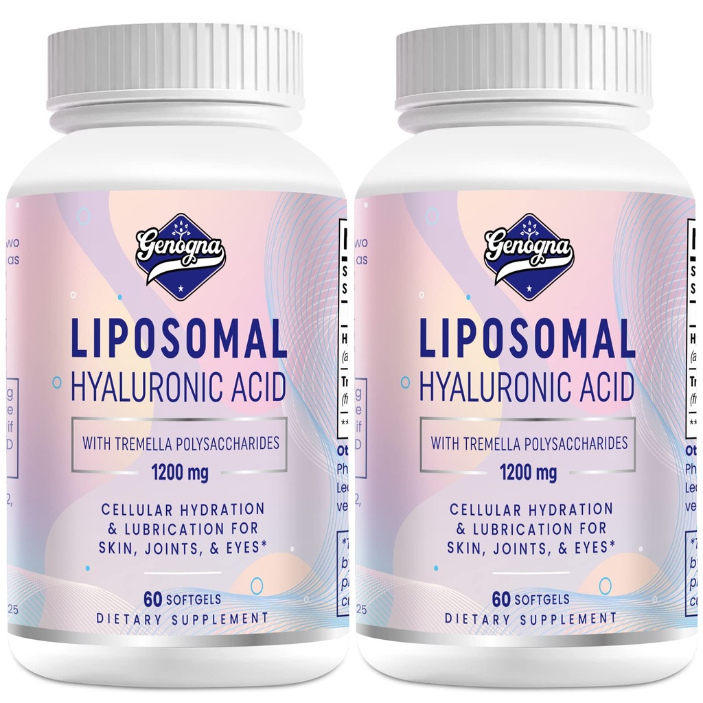 Liposomal Hyaluronic 산은 1000mg-High Bioavailable Dietary Hyaluronic 산 캡슐 200 mg Tremella 다당류를 가진 보충물, 합동 윤활, 2 팩 보충합니다