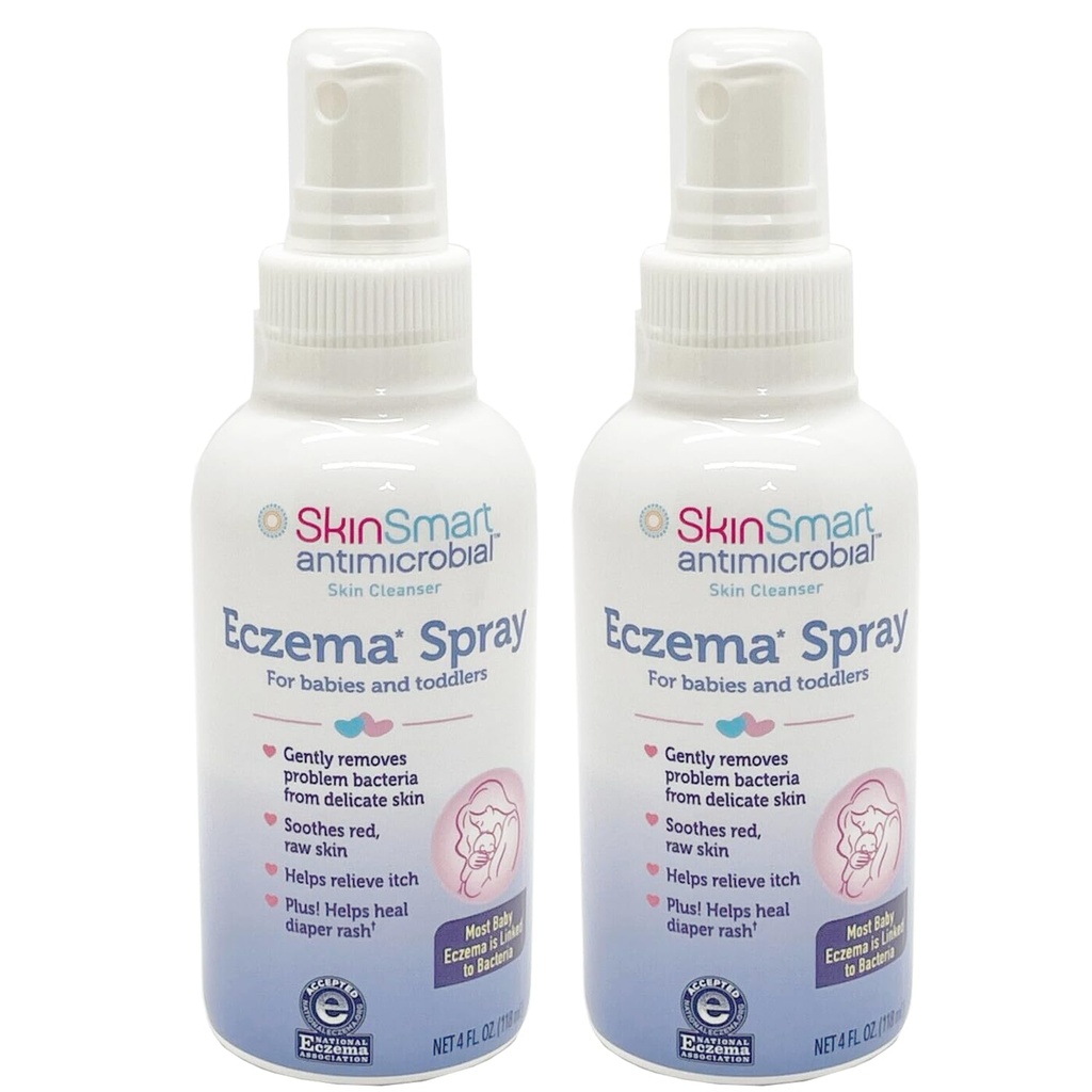 SkinSmart Eczema는 아기와 유아를 위한 살포, 박테리아를 제거합니다 그래서 피부는 치유할 수 있습니다, 4개의 Ounce 살포 (포장 2) Delicate와 익지않는 피부를 위한 안전