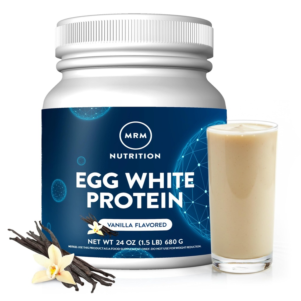 MRM Nutrition Egg White Protein | 반라 맛 | 23g Fat-Free Protein | 소화 효소가있는 | 가장 높은 생물학적 가치 | 임상 시험 | 20 서빙