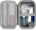 Asthma Inhaler Case 휴대용 분무기 및 Spacer Storage for Kids and Adults - 마스크, 흡입기 홀더 (GREY)를위한 여행 휴대용 케이스