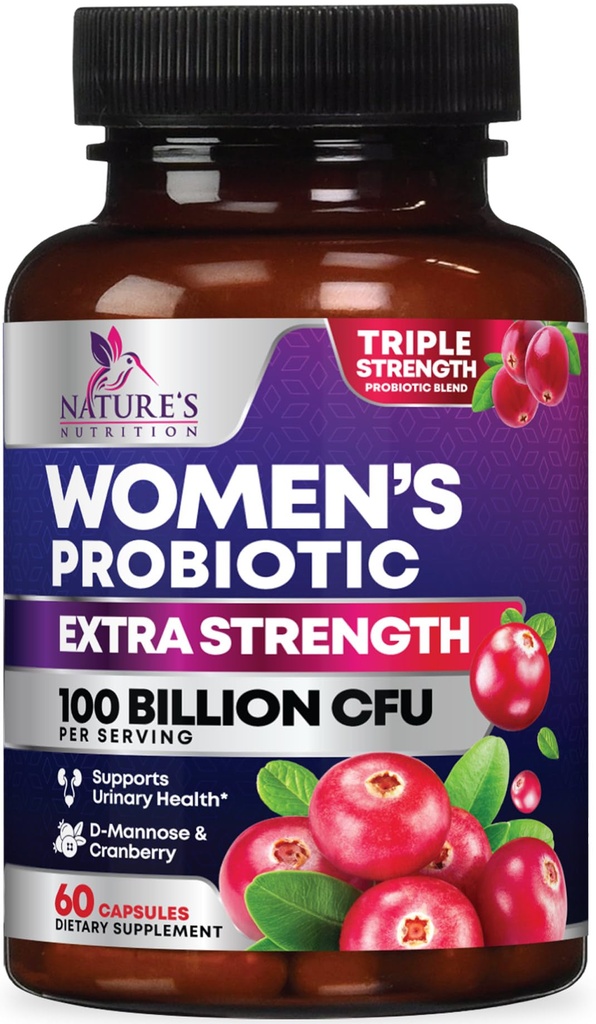 여성 소화 건강 지원을위한 Probiotics - 90 억 CFU 여성 프로바이오틱스, 16 Strains, Cranberry, Prebiotics, PH, Immune, Urinary, & Feminine 건강 지원, 60 캡슐을 가진 질 Probiotics